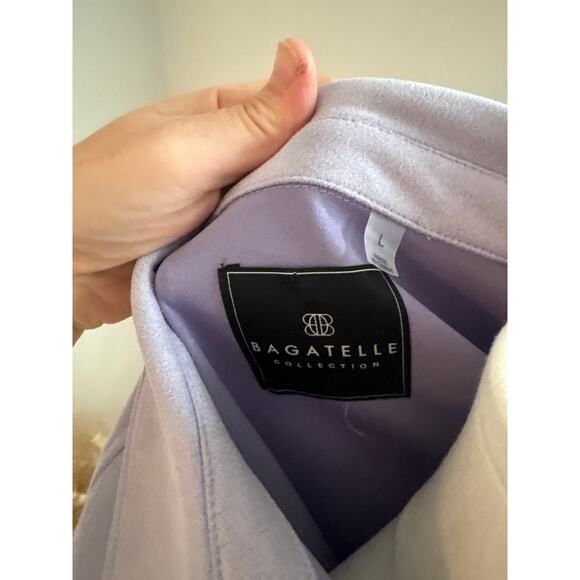 Bagatelle Purple Faux Suede Snap Button Shacket Womens Large Lavender Jacket - Picture 5 of 7